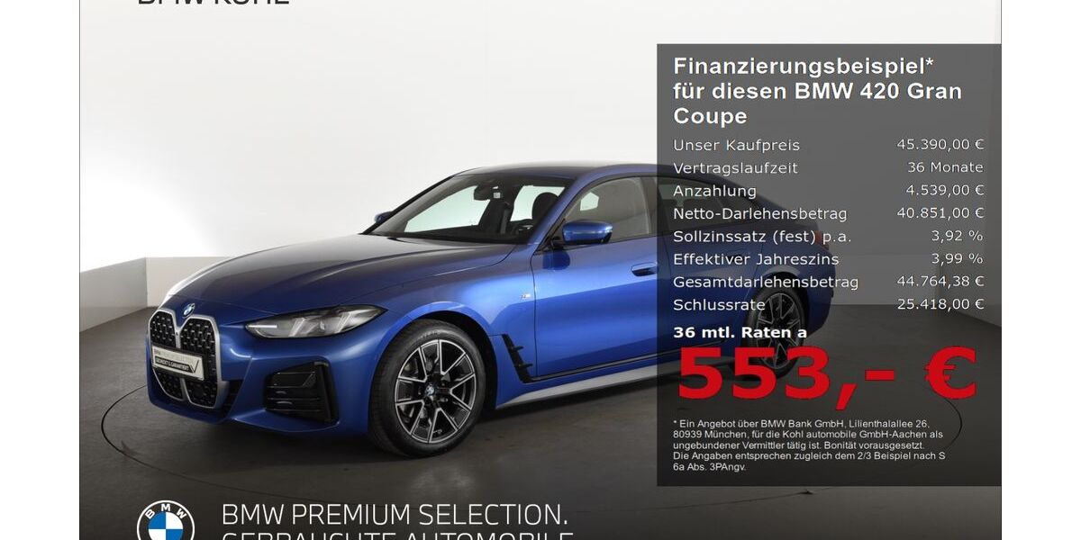BMW 420 Gran Coupé 16.704 km 44.890 &euro; Aachen 52078