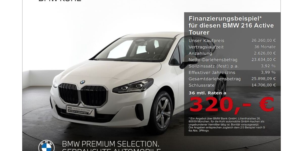 BMW 216 Active Tourer 14.462 km 26.260 &euro; Aachen 52078