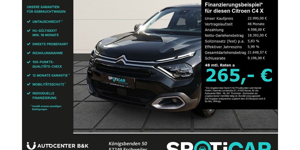 Citroen C4 X 38.200 km 22.490 &euro; Eschweiler 52249