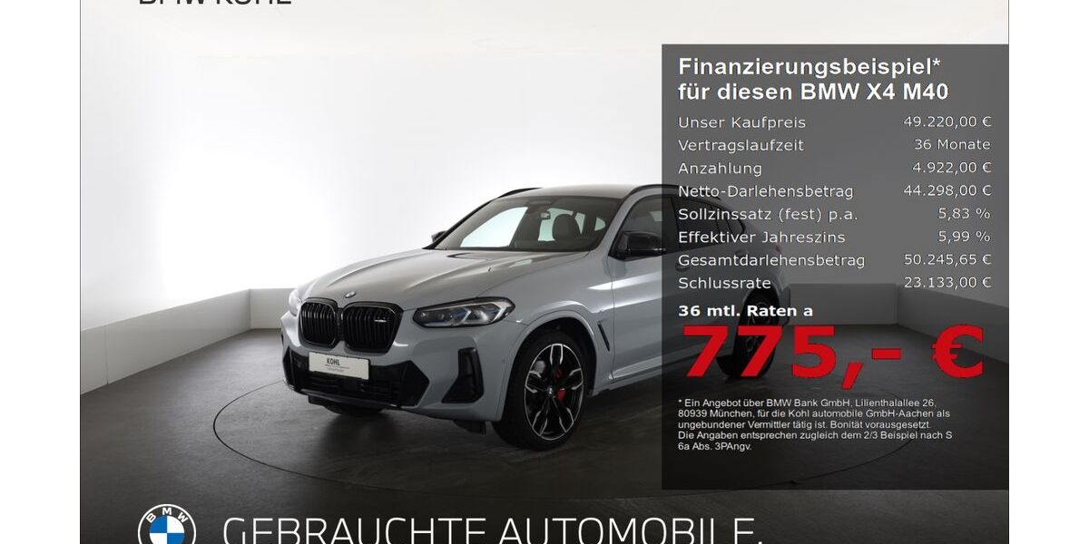 BMW X4 M40 70.176 km 49.220 &euro; Aachen 52078