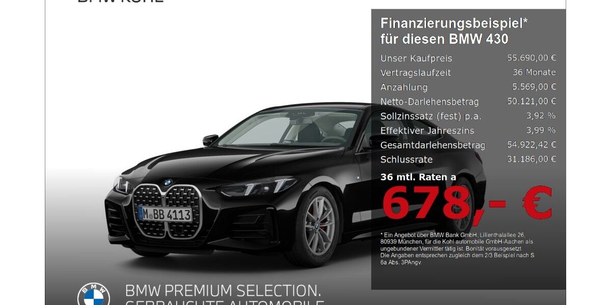 BMW 430 16.388 km 55.690 &euro; Aachen 52078