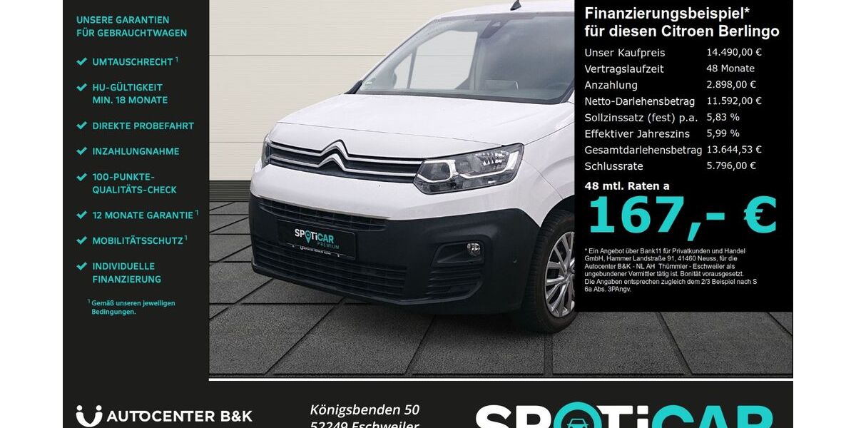 Citroen Berlingo 60.300 km 13.990 &euro; Eschweiler 52249