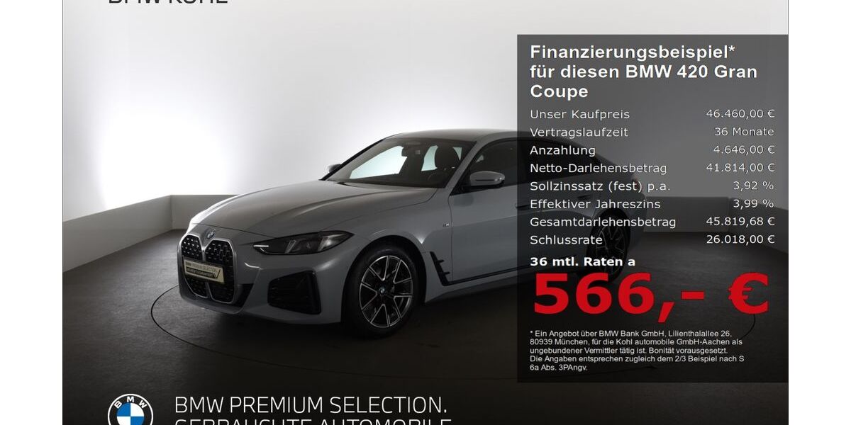 BMW 420 Gran Coupé 21.171 km 46.460 &euro; Aachen 52078